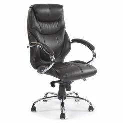 Geneva Black Leather Faced Manager Chair