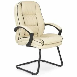 Cream Rome Leather Faced Visitor Chair