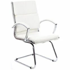 Formosa Enviro Leather Cantilever Chair White