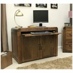 Hampshire Solid Walnut Computer Desk Hideaway -Office Furniture Sales 2024 020312