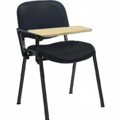 Swift Vinyl Conference Chair Black Frame With Wooden Writing Tablet (Pack Of 4 Chairs) -Office Furniture Sales 2024 064150