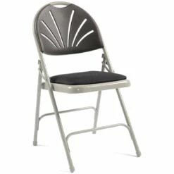 Fan Back Upholstered Folding Chair (Pack Of 4)