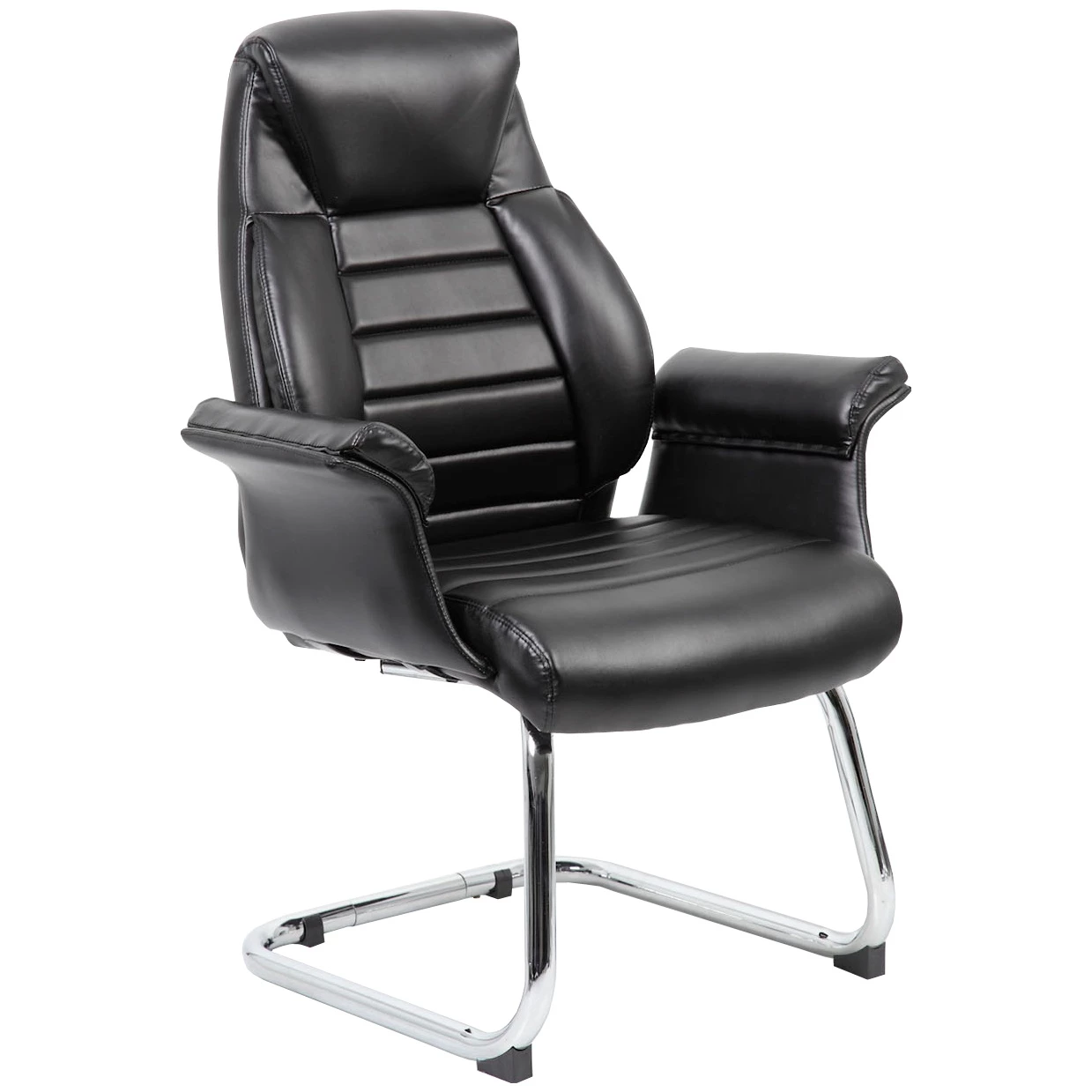 Jersey Executive Leather Faced Office Visitor Armchairs 2 Jersey Executive Leather Faced Office Visitor Armchairs - Image 2