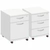 Commerce II White Low Mobile Pedestals