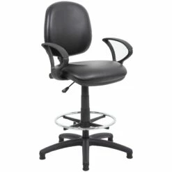Comfort Leather Faced Draughtsman Chair -Office Furniture Sales 2024 070788