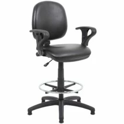 Comfort Leather Faced Draughtsman Chair -Office Furniture Sales 2024 070789