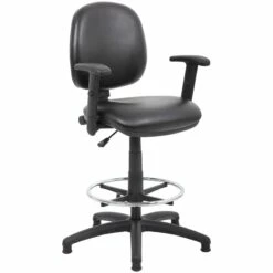 Comfort Leather Faced Draughtsman Chair -Office Furniture Sales 2024 070790