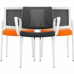 Pledge Kind Mesh Back White 4 Leg Conference Chair -Office Furniture Sales 2024 071898