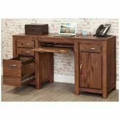Fernhurst Solid Walnut Twin Pedestal Computer Desk -Office Furniture Sales 2024 072975