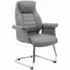 Jersey Executive Leather Faced Office Visitor Armchairs