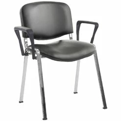 ISO Lexaire Vinyl Conference Armchairs Chrome Frame