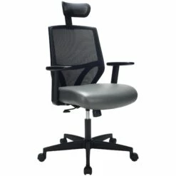 Impact Mesh Office Chair With Pocket Sprung Leather Seat