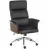 Elegance High Back Leather Look Executive Chair Black