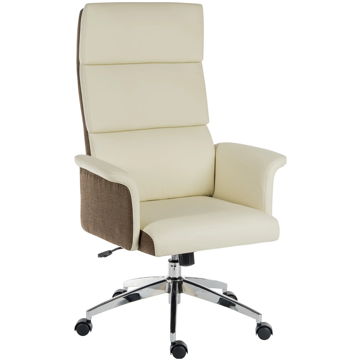 Elegance High Back Leather Look Executive Chair Cream 1 Elegance High Back Leather Look Executive Chair Cream