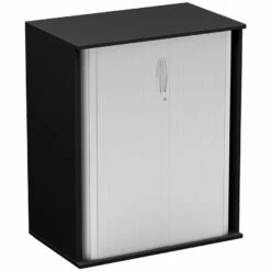 Eclipse Essential Black Tambour Cupboards -Office Furniture Sales 2024 089308