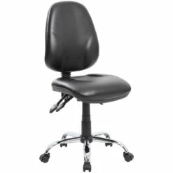 Comfort Ergo 3-Lever Leather Chrome Operator Chairs
