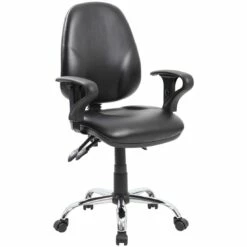 Comfort Ergo 3-Lever Leather Chrome Operator Chairs 8 Comfort Ergo 3-Lever Leather Chrome Operator Chairs -Office Furniture Sales 2024 089905