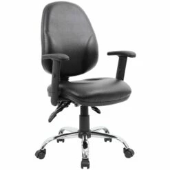 Comfort Ergo 3-Lever Leather Chrome Operator Chairs 9 Comfort Ergo 3-Lever Leather Chrome Operator Chairs -Office Furniture Sales 2024 090859