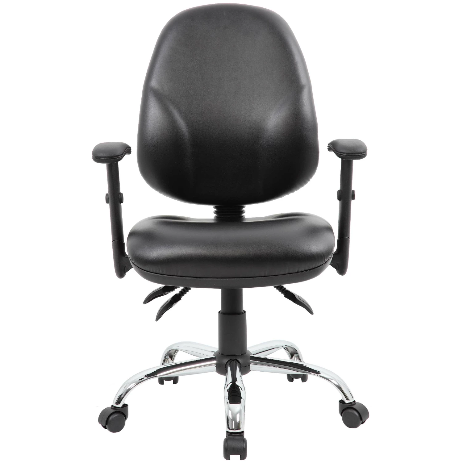 Comfort Ergo 3-Lever Leather Chrome Operator Chairs 5 Comfort Ergo 3-Lever Leather Chrome Operator Chairs - Image 5