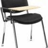 Swift Vinyl Conference Chair Chrome Frame With Wooden Writing Tablet (Pack Of 4 Chairs)