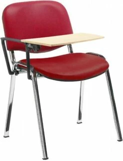 Swift Vinyl Conference Chair Chrome Frame With Wooden Writing Tablet (Pack Of 4 Chairs) -Office Furniture Sales 2024 104344