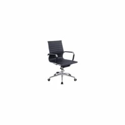 Reflex Black Leather Effect Swivel Chair