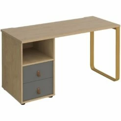 Ryto Home Office Desk With Fixed 2 Drawer Pedestal