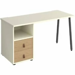 Solis Home Office Desk With Fixed 2 Drawer Pedestal