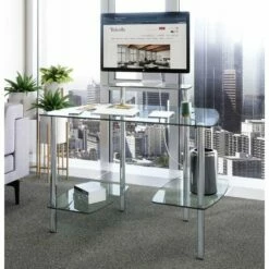 Glacier Glass Computer Desk